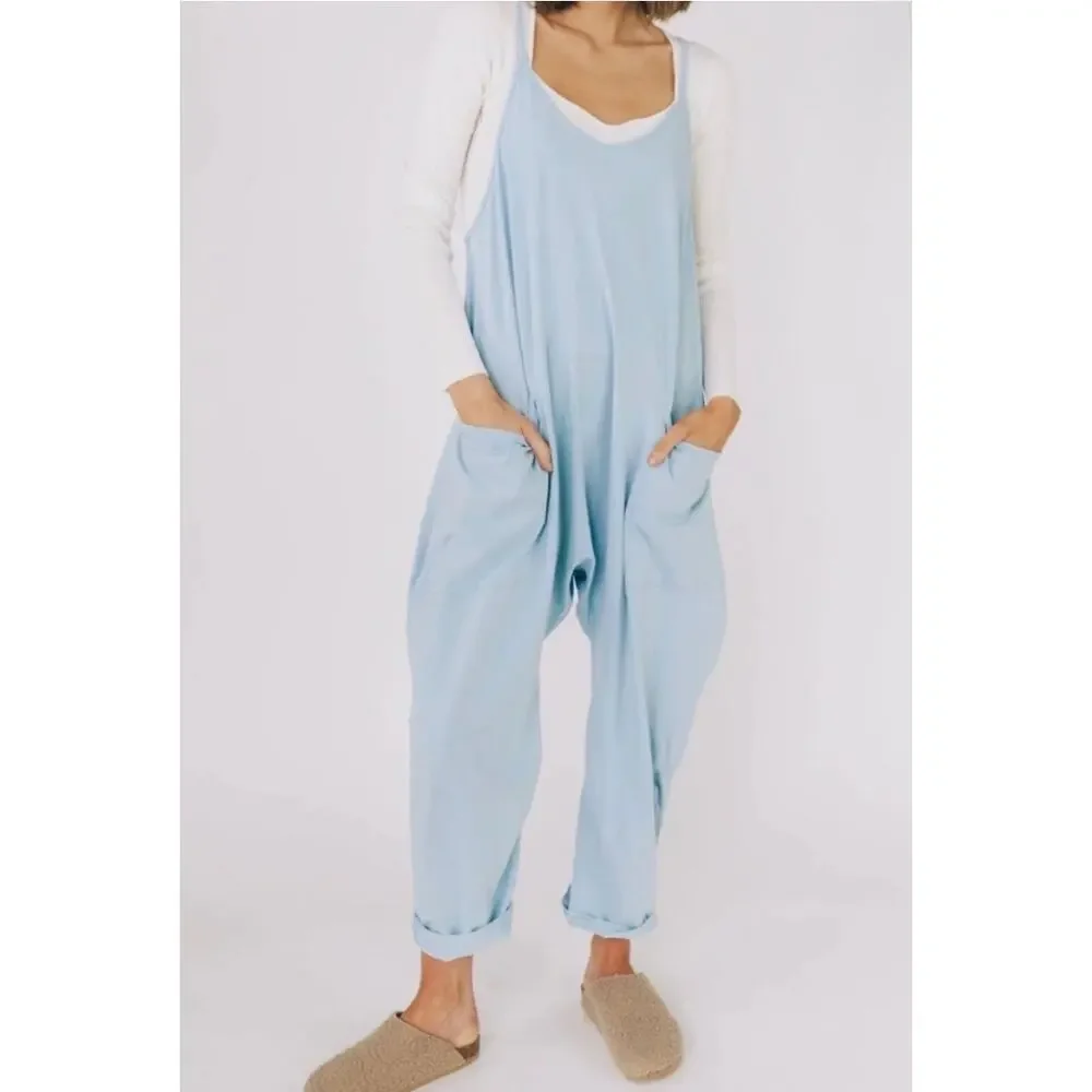 Free People Movement Hot Shot Onesie Women’s Jumpsuit Size Small Hawaiian Blue